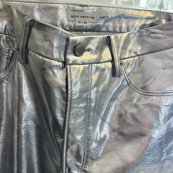 Good American Metallic Pants - NWOT Size 10/30 - Picture 6 of 7